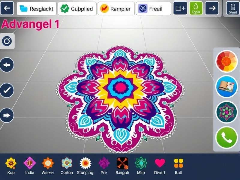 Advanced rangoli design tools and features in Modern Magic Rangoli
